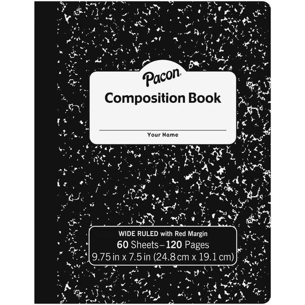 Book, Comp, Wide, Marble, 60Sh Pk, Pacon, Mfr#: PACMMK37118